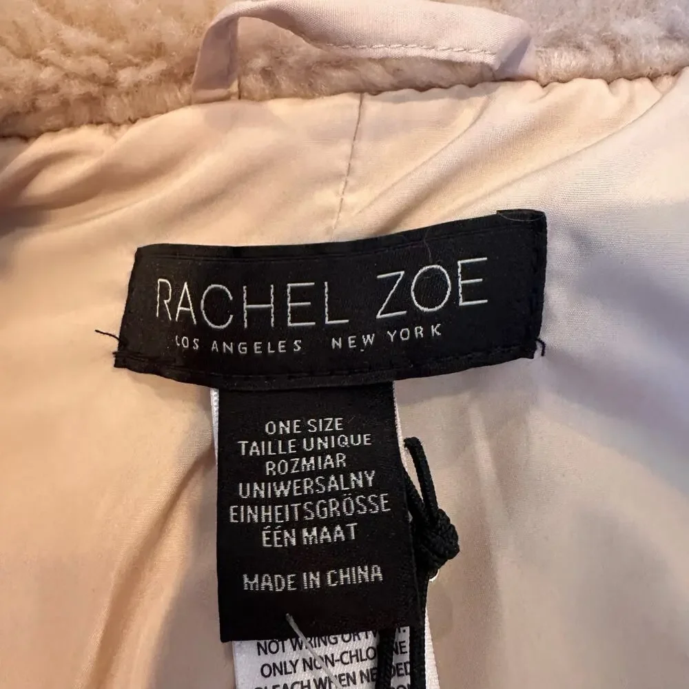Rachel Zoe Oversized Poncho Teddy Fleece Coat Jacket New - Picture 3 of 4
